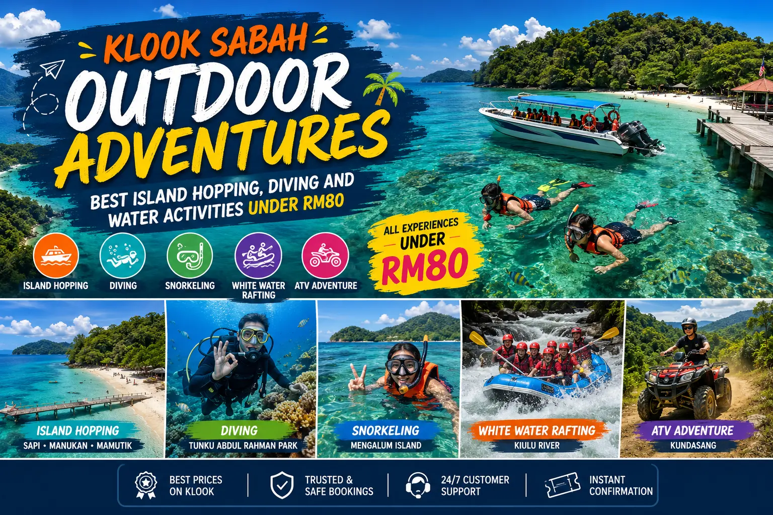 Klook Sabah Outdoor Adventures — Best Island Hopping, Diving and Water Activities Under RM80
