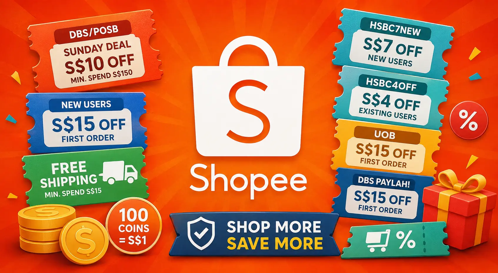 Shopee Singapore Promo Code: DBS S$15 Off Every Sunday, HSBC7NEW, Free Shipping and Every Voucher Code That Actually Works